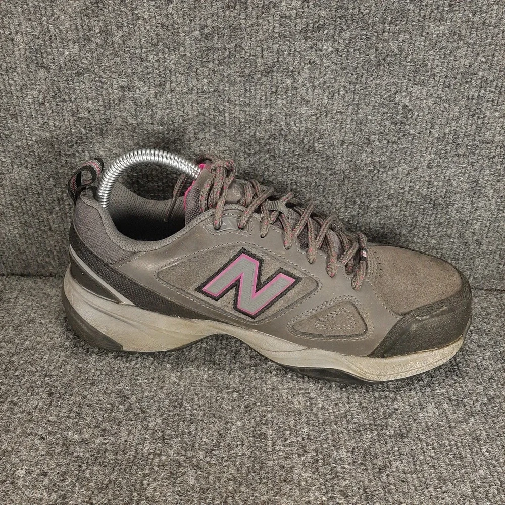 New Balance 627 Work Shoes Womens SZ 8 Gray Black Safety Toe No Slip WID627v2